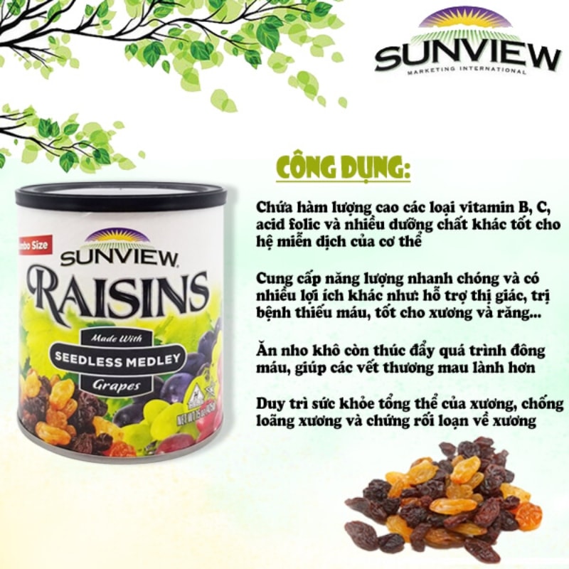 NHO KHÔ MIX RASINS - HỘP 425GR