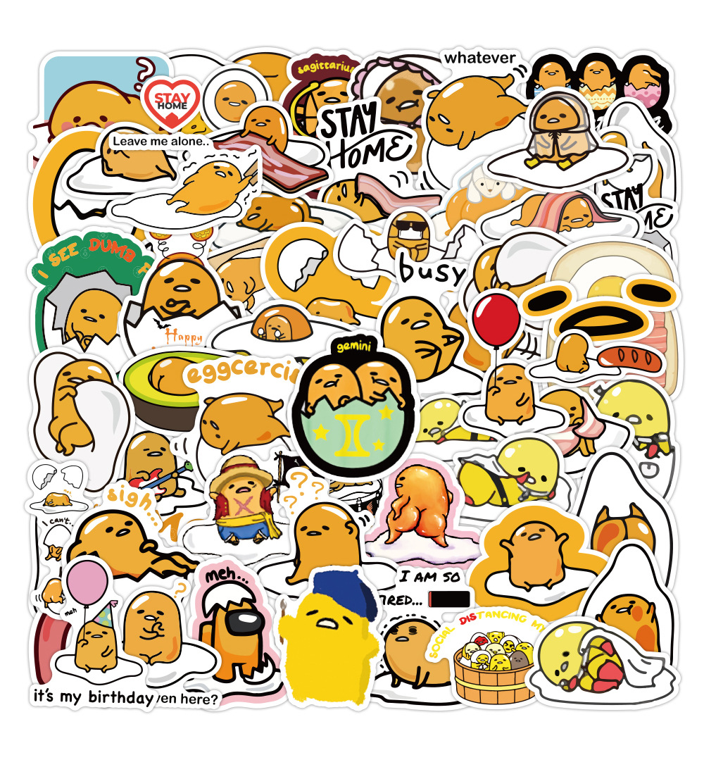 Set 50 Sticker Trứng Lười Chống Nước