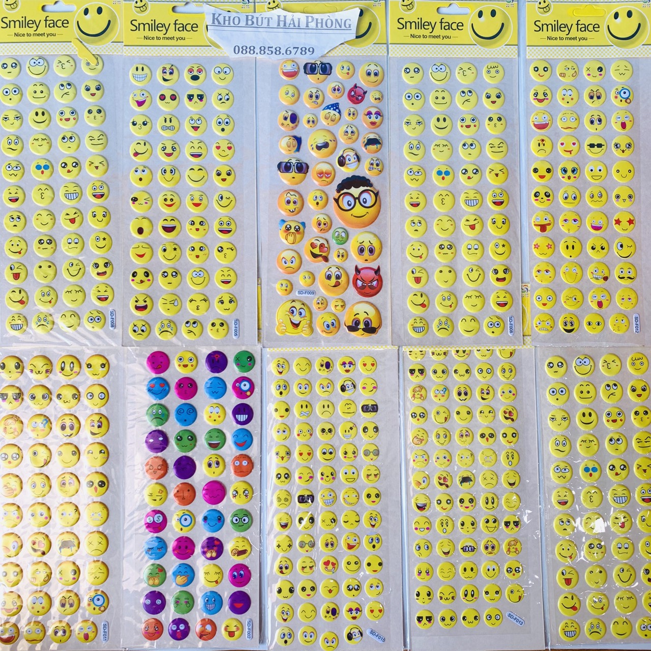 Stiker dán nổi hình mặt cười loại đẹp