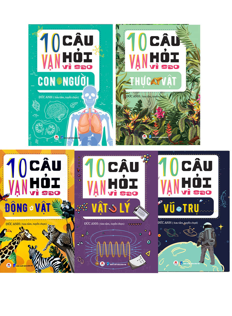 Sách - trọn bộ 5 cuốn 10 vạn câu hỏi vì sao: vũ trụ + vật lý + con người + thực vật + động vật - newshop