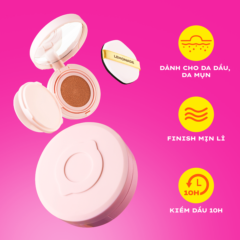 [Flashsale + Voucher] Phấn nước siêu kiềm dầu Lemonade Supermatte Cushion 15g