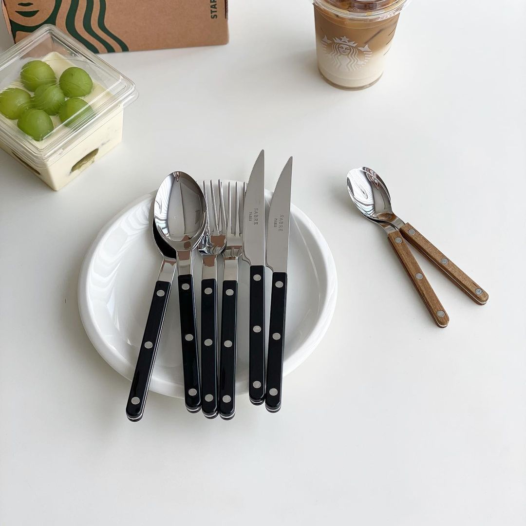 Dao, thìa, dĩa inox Sabre màu đen- BÁN LẺ