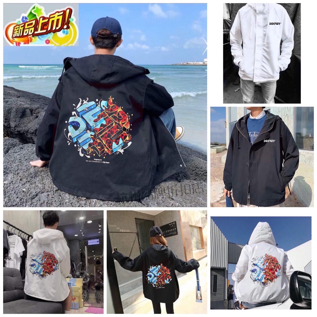 ÁO KHOÁC DÙ NAM NỮ FORM RỘNG PHỐI NÓN LOGO X SIÊU ĐẸP PHONG CÁCH TEEN 2020