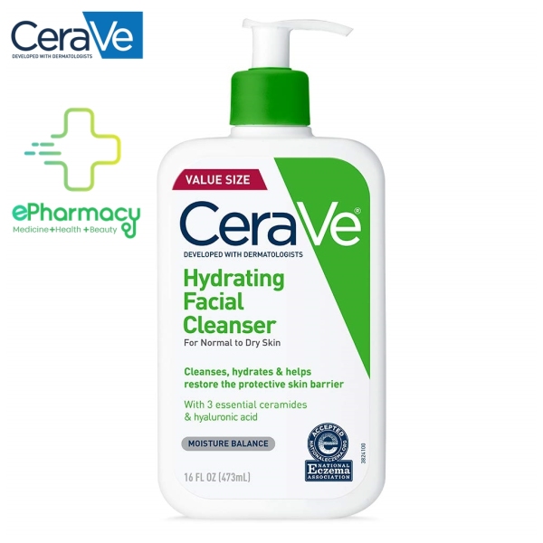 CERAVE HYDRATING Sữa Rửa Mặt Cleanser For Normal To Dry Skin dưỡng ẩm cho da khô 473ml giá rẻ