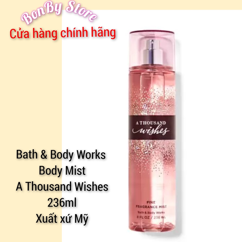 (Bill US) Xịt thơm Body - Body mist Bath and Body Works 236ml