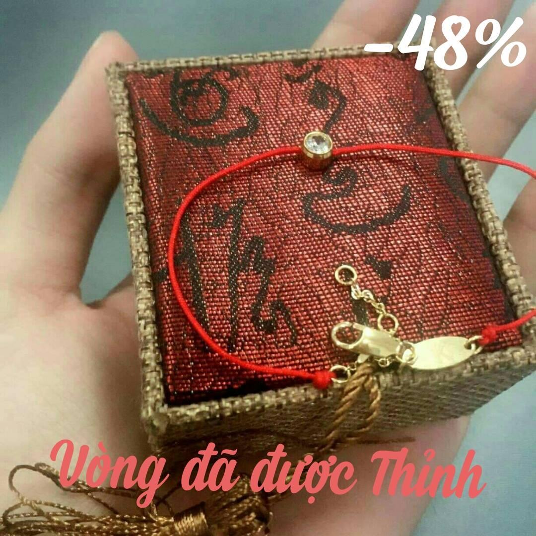 (xả hàng) Vòng tay chỉ đỏ kim vàng may mắn thái lan