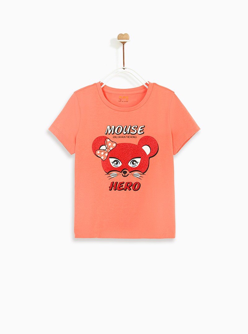Áo thun bé gái ngắn tay Zodiac Mouse