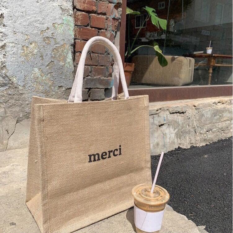 Túi cói Merci phong cách Vintage