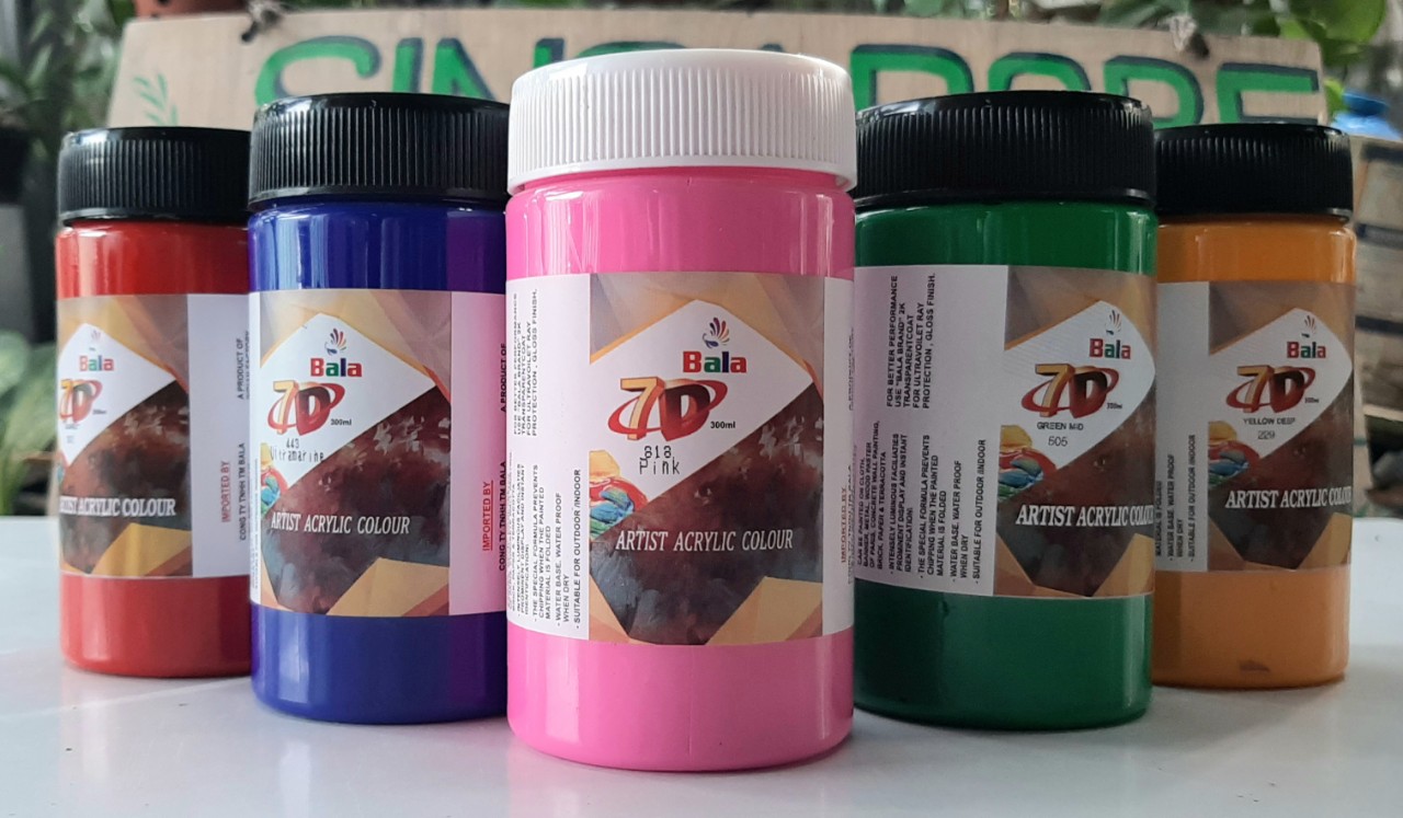 [HCM]MÀU VẼ ACRYLIC CHỐNG NƯỚC 7D  300ML