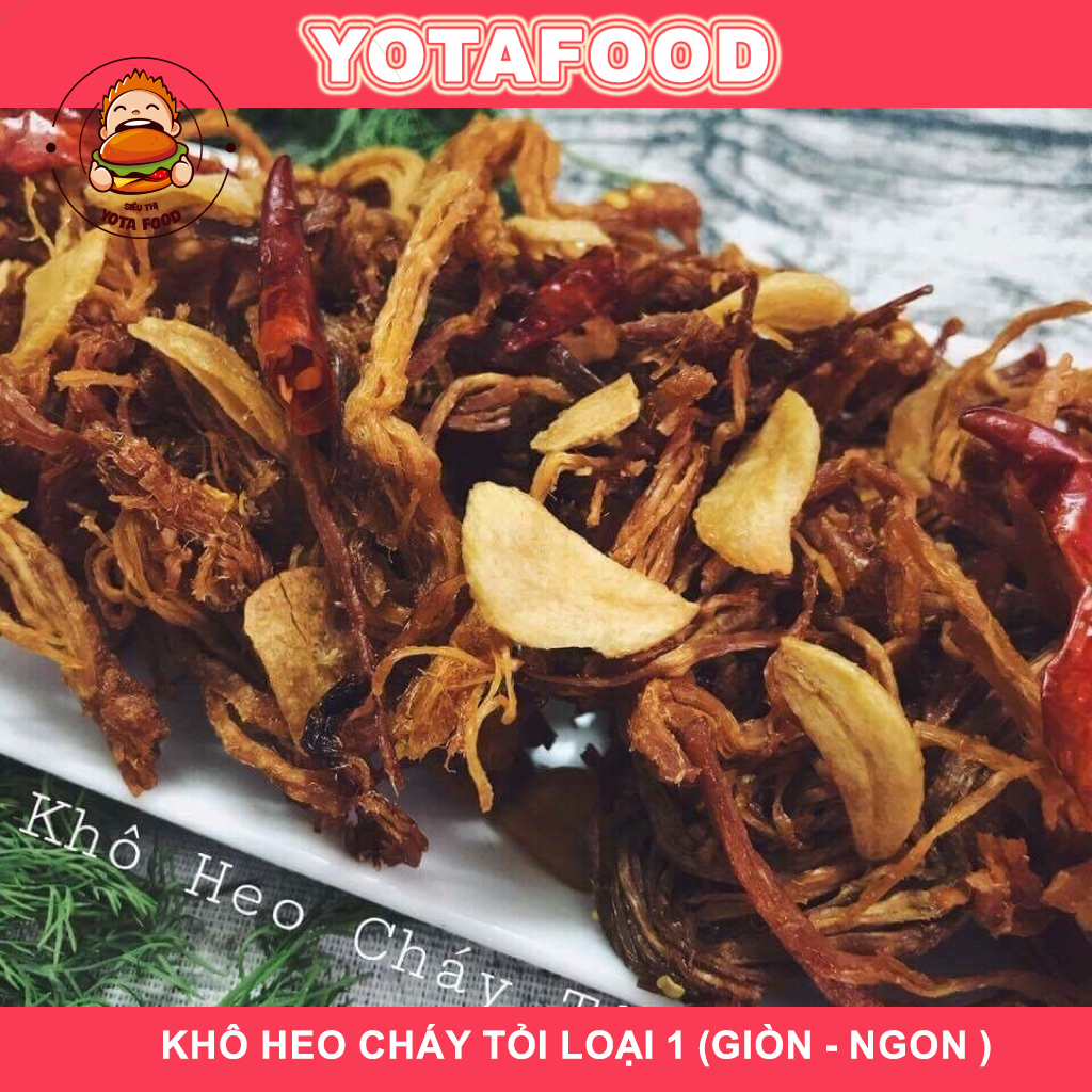 Khô heo cháy tỏi loại 1 ( Giòn ngon - Đậm vị ) Yotafood - 500Gr