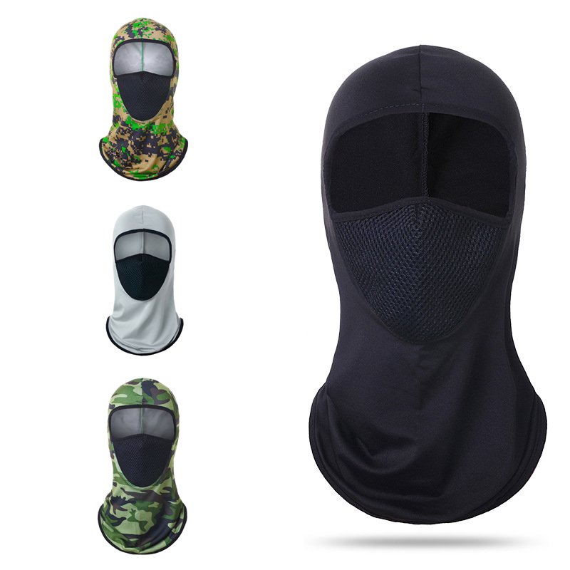 Mũ trùm ninja kín đầu mặt cổ chống nắng bụi gió lạnh vải thun thoáng mát
