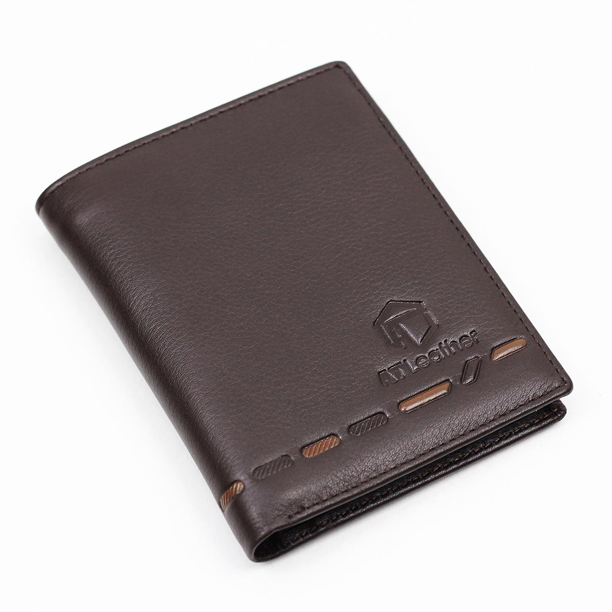 Ví đứng da bò nam at leather 062 - da bò 100%