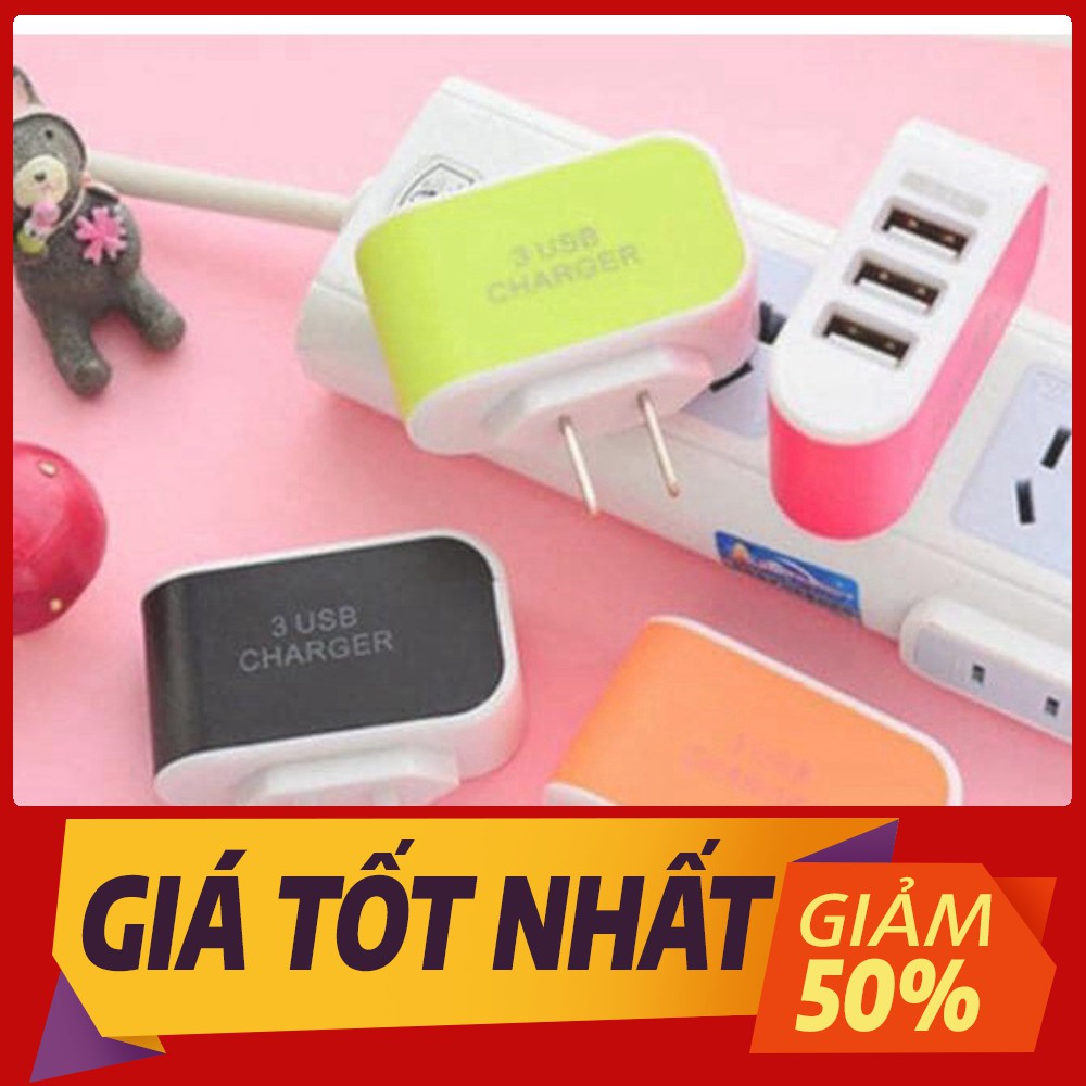 [HCM]Củ sạc 3 cổng - Phụ kiện Hoàng Long