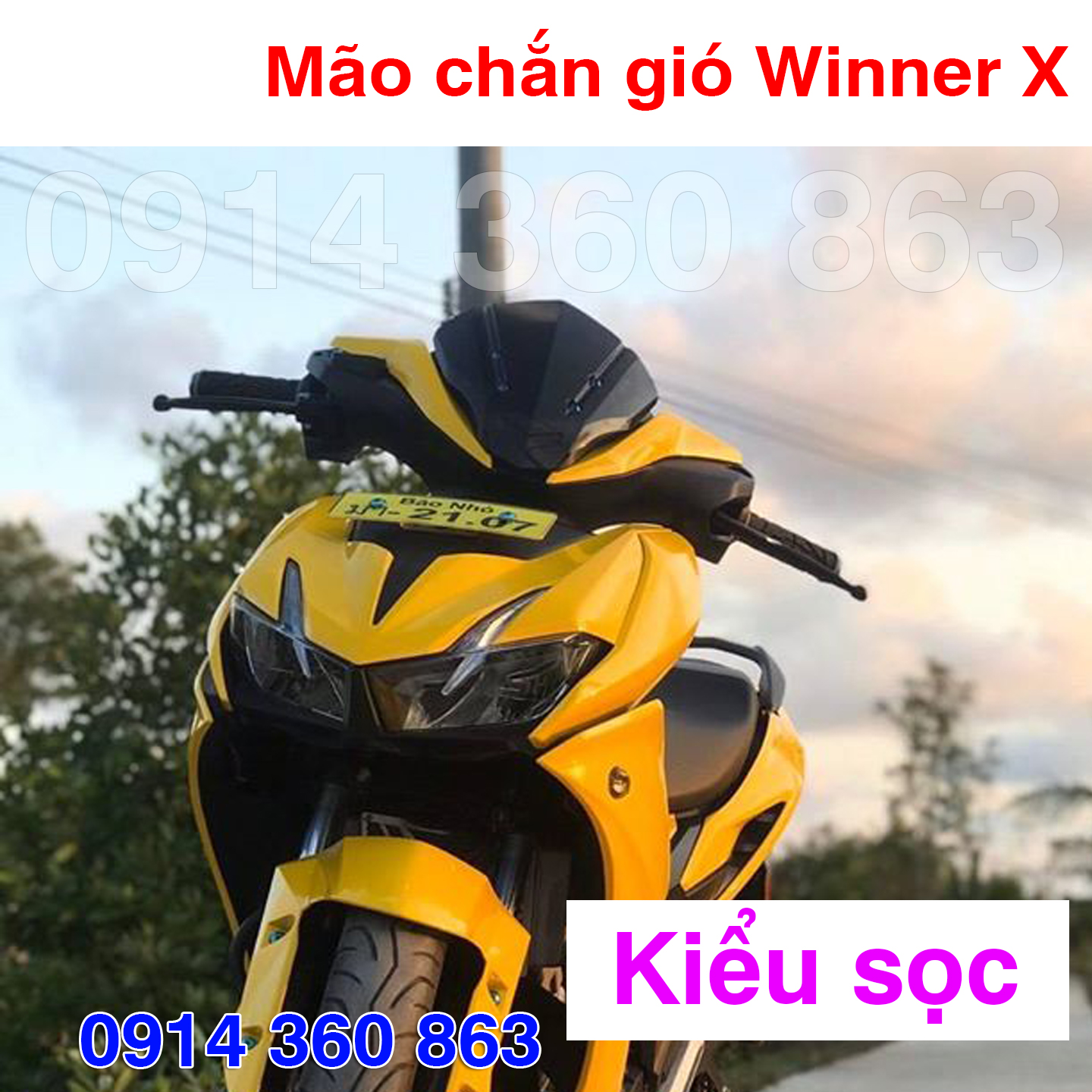 Mão chắn gió Winner X v2 kiểu sọc