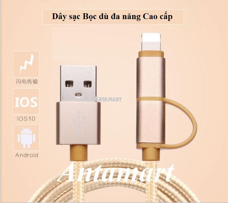 Cáp sạc 2 Đầu dây Dù Chất lượng Cao-Siêu bền
