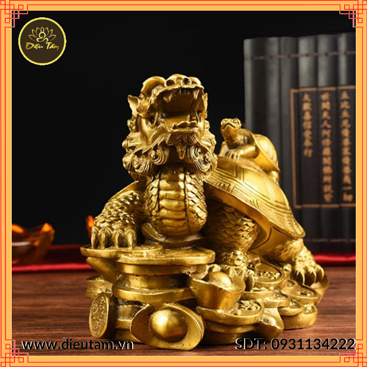 Feng Shui copper statue turtle dragon head turtle