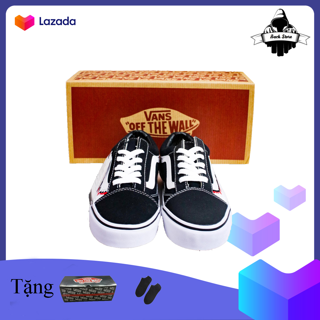[HCM][ Tặng Box + Vớ ] Giày thể thao sneaker nam nữ Vans Bape Cá Mập