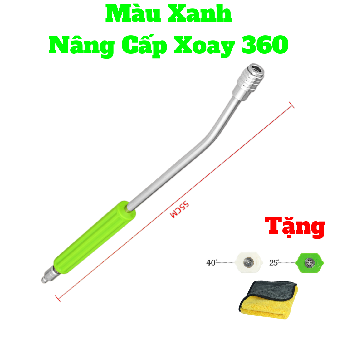 Thanh nối dài vòi xịt máy rửa xe inox 304 nối nhanh tự động 1/4 kèm quà