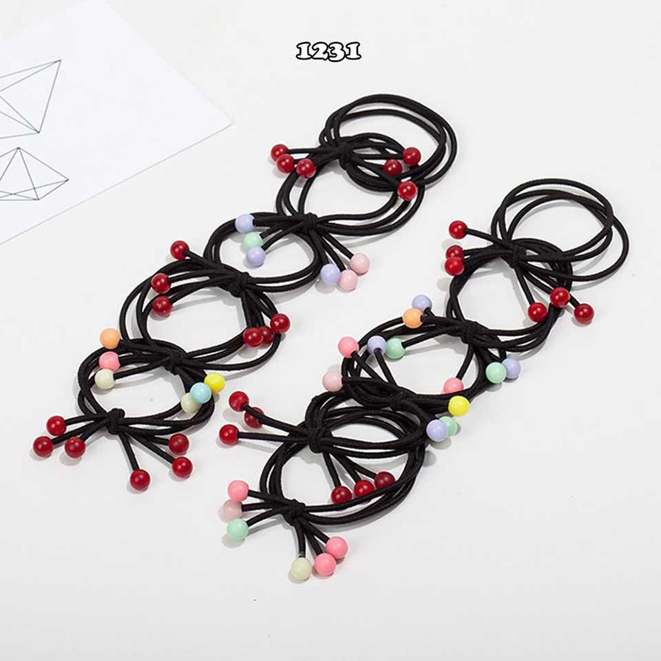 Dây Cột Tóc Thun Tròn Mix Cherry Dễ Thương Ah1231