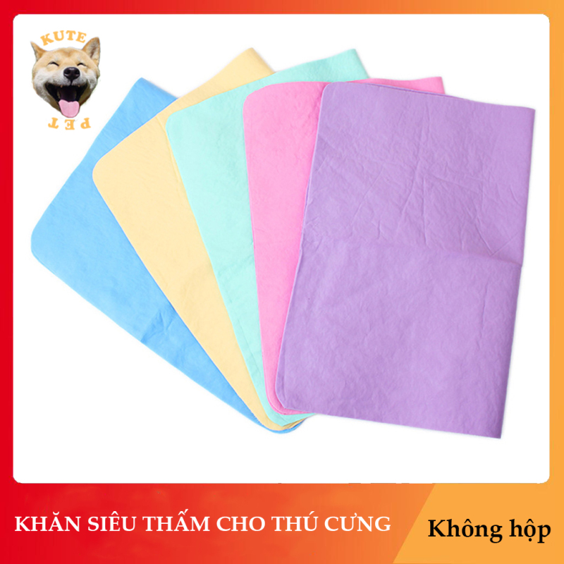 Khăn tắm cho chó mèo thú cưng siêu thấm, nhiều màu, không hộp, cỡ nhỏ 43x32cm