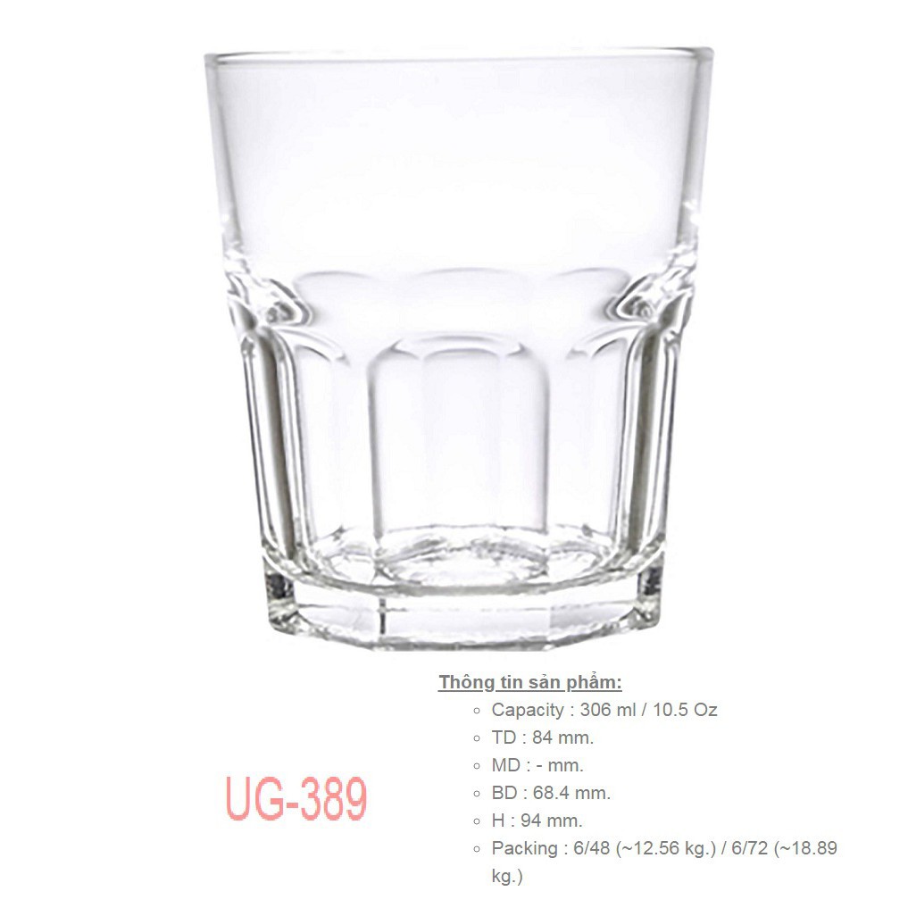 Bộ 6 cốc thủy tinh lùn thái lan ug-389