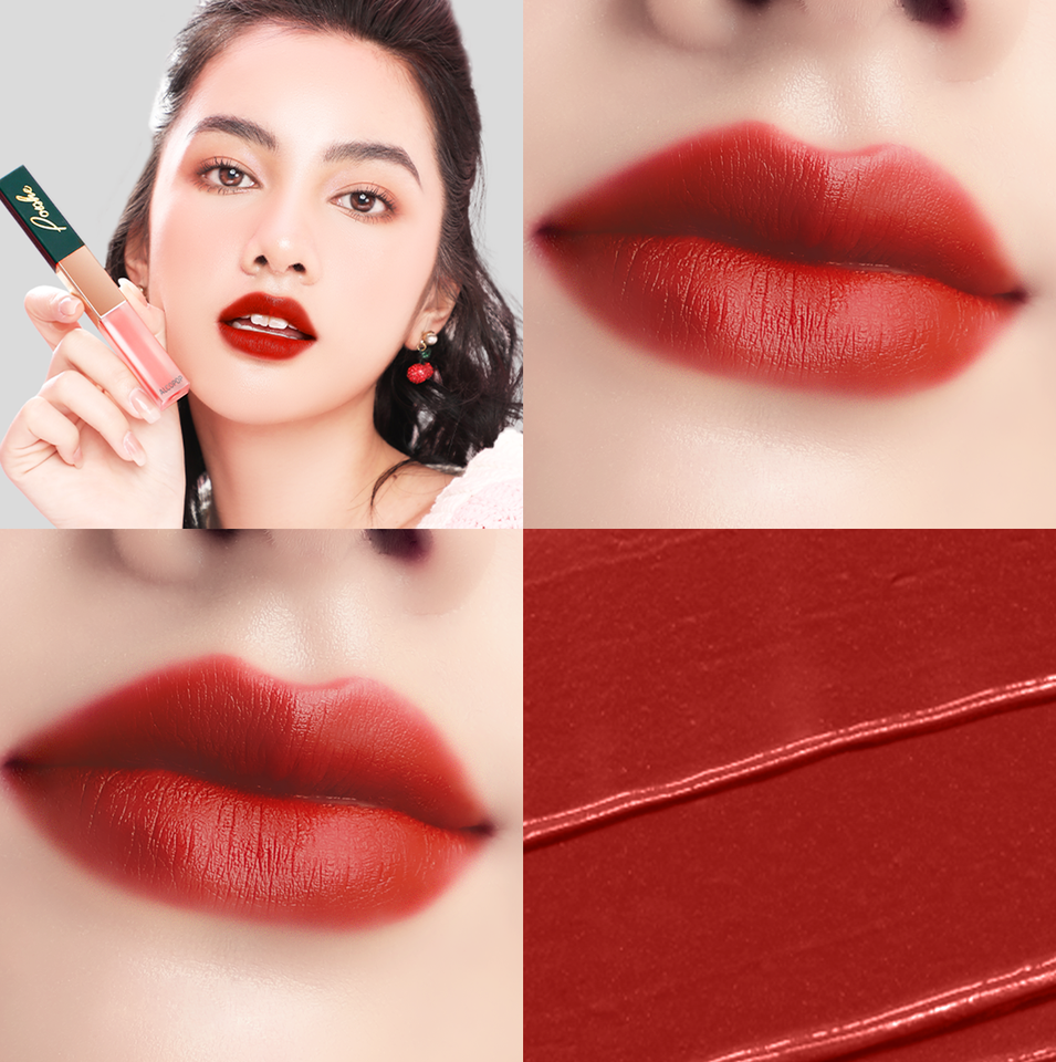 Son Siêu Lì 2 Đầu Posshe - Màu Đỏ Gạch 101