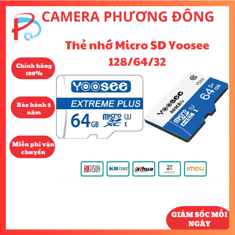 Thẻ nhớ micro sd yoosee 128gb /64g/32g class 10, thẻ nhớ camera, thẻ nhớ điện thoại - hàng nhập khẩu