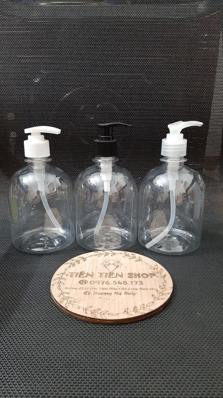 Chai nhựa trong 500ml vòi ấn