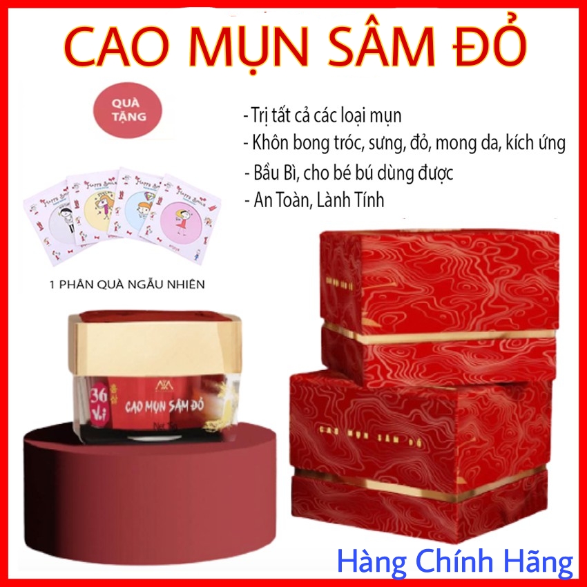 Cao Mụn Sâm Đỏ 36vị 35g đánh bay tất cả các loại mụn cứng đầu và dưỡng thâm