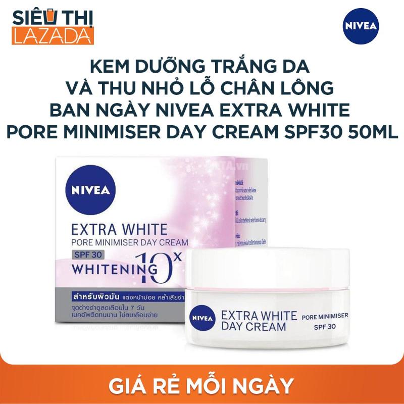 Kem dưỡng da trắng da và thu nhỏ lỗ chân lông ban ngày NIVEA Extra
White Pore Minimiser Day Cream SPF30 50ml cao cấp