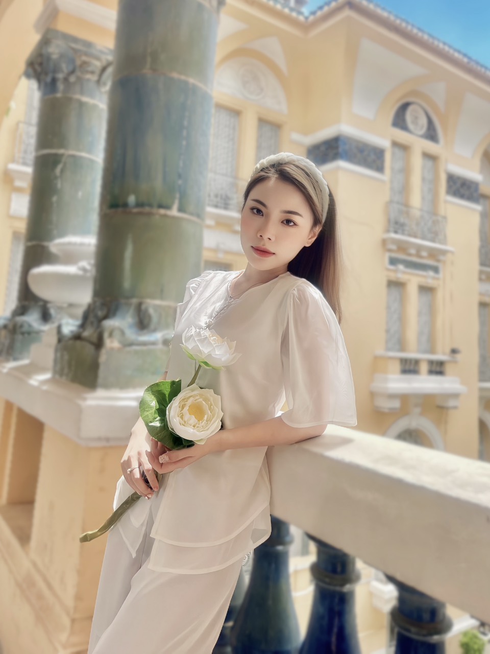 [ ĐỒ LAM ĐI CHÙA HCM ] Bộ chất voan trang nhã cúc ngọc V1