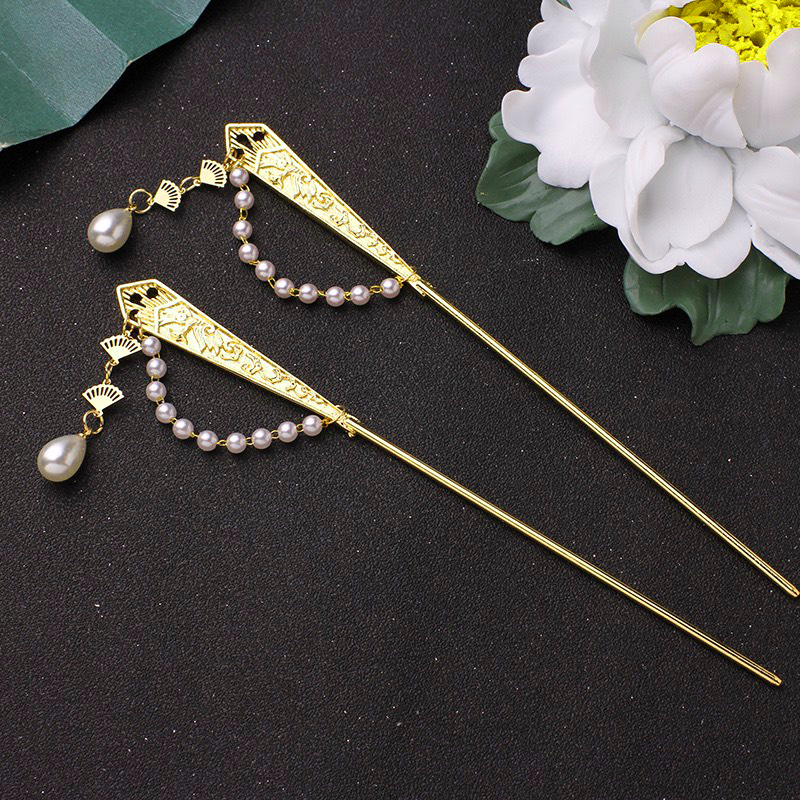 Trâm cài tóc cổ trang phong cách đơn giản chuỗi hạt