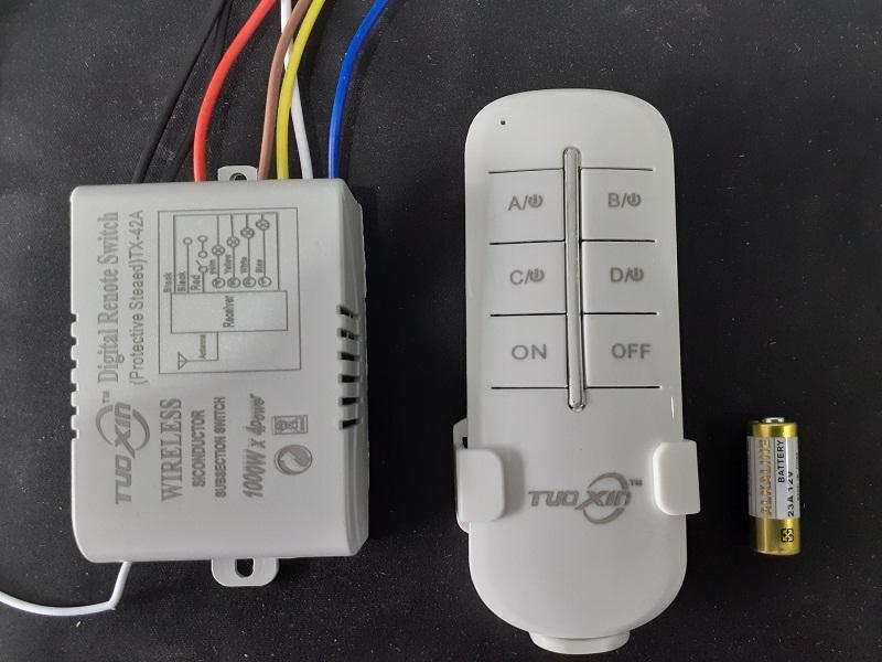 Công tắc điều khiển từ xa cho 4 thiết bị khác nhau RF 4 cổng - LOẠI TỐT TUOXIN, công tắc wifi, công tắc không dây