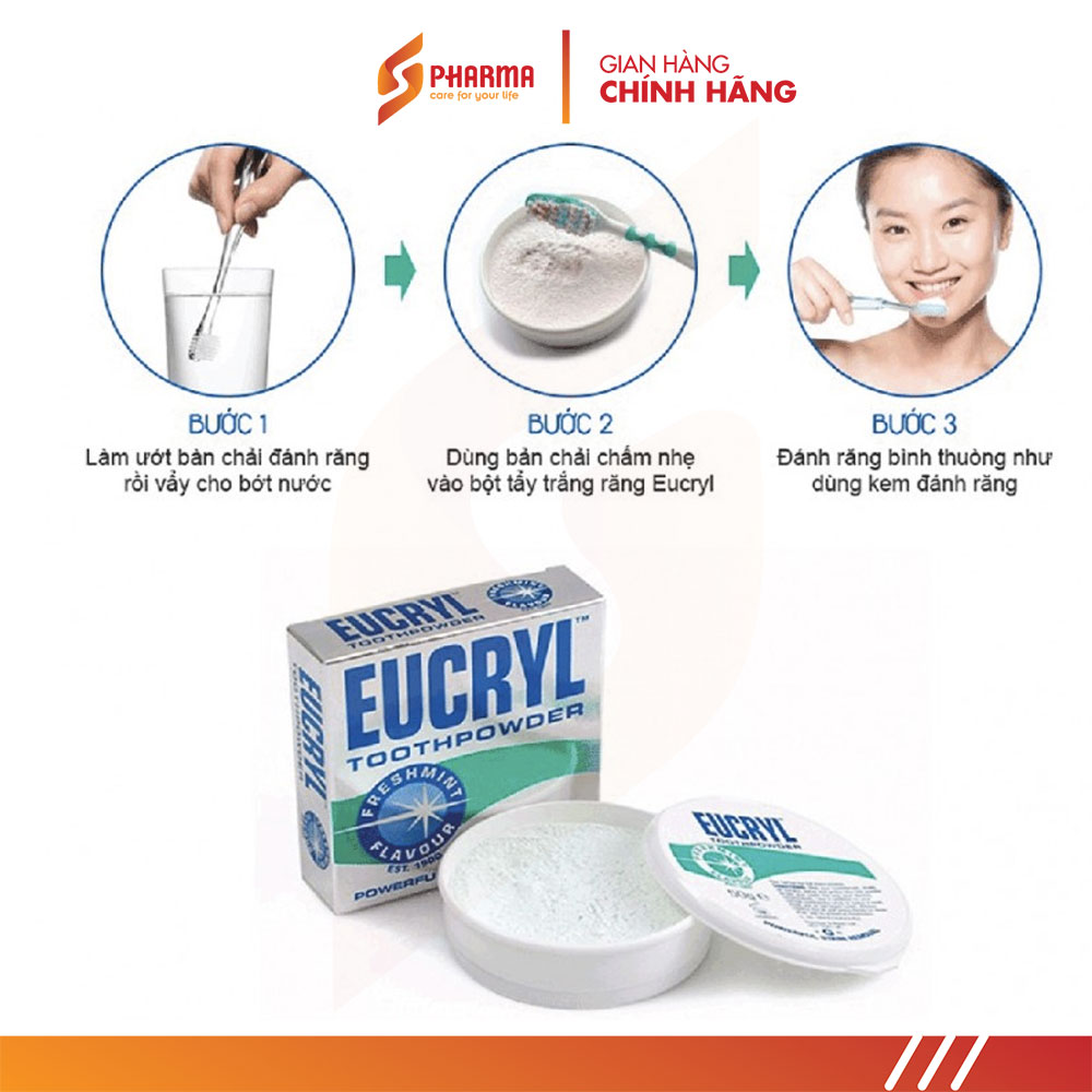 Bột Tẩy Trắng Răng Eucryl Toothpowder 50g Anh Quốc