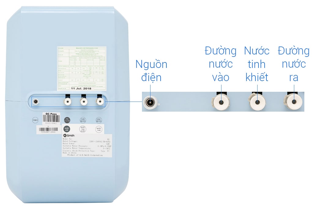 Máy lọc nước A.O.Smith M2, MIỄN PHÍ LẮP ĐẶT.5 lõi Thương hiệu Mỹ
