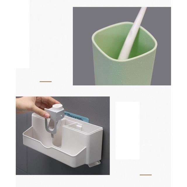Kệ Để Bàn Chải Đánh Răng Tự Nhả Kem + Cốc