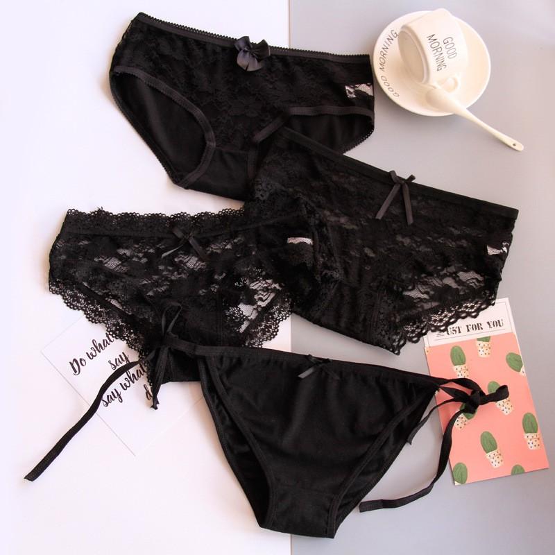 Set 4 quần lót nữ ren đen quyến rũ