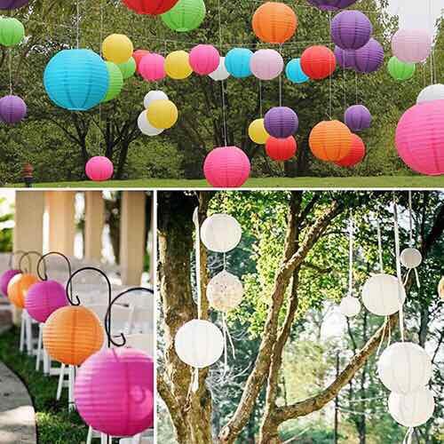 10 Đèn lồng vải size 20cm MIỄN SHIP ( cỡ nhỏ đủ màu , chống nước )