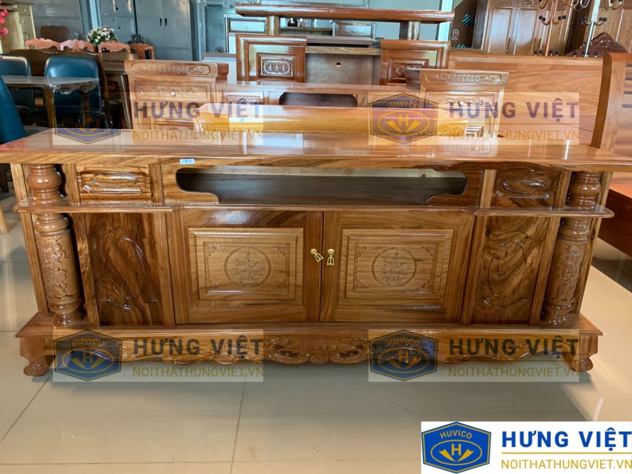 [KV HÀ NỘI] Kệ TV Gỗ Hương Xám 1m8 Cao Cấp