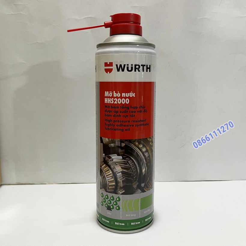 Mỡ bò nước Wurth HHS 2000 Adhesive lubricant 500ml