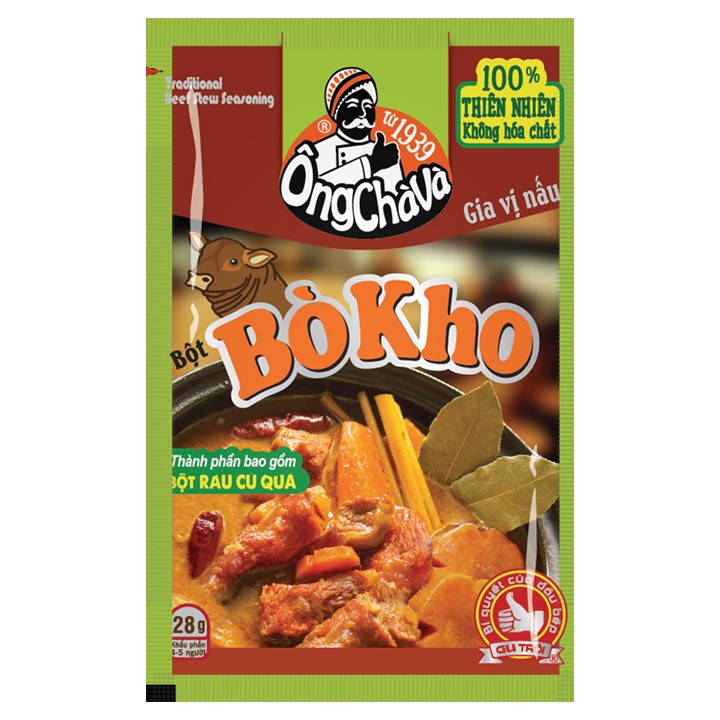Lốc 30 Gói Bột Bò Kho Ông Chà Và 28g