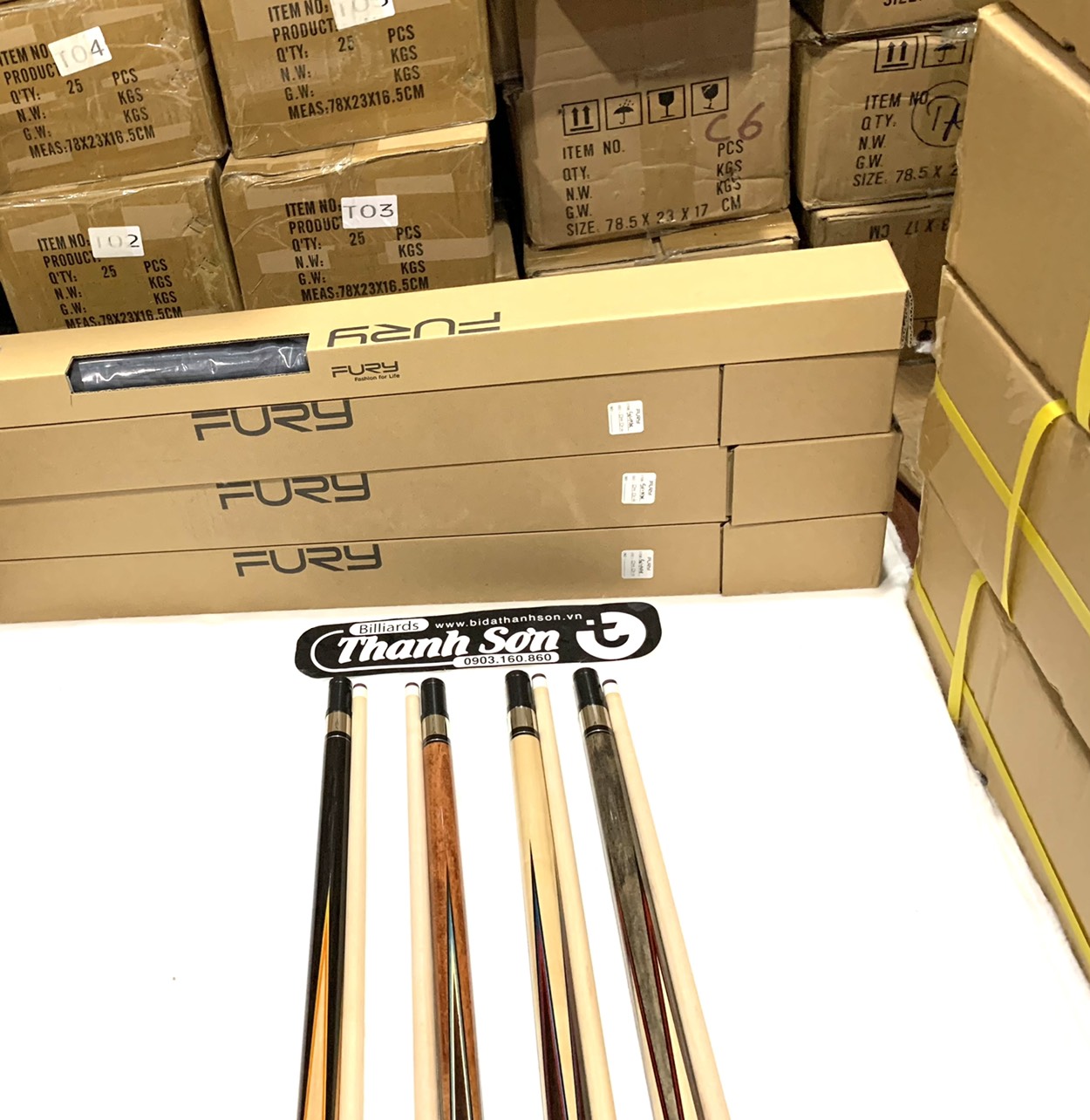 COMBO CƠ BiDa FURY SV (đầu11.5 nặng 500-550g)
