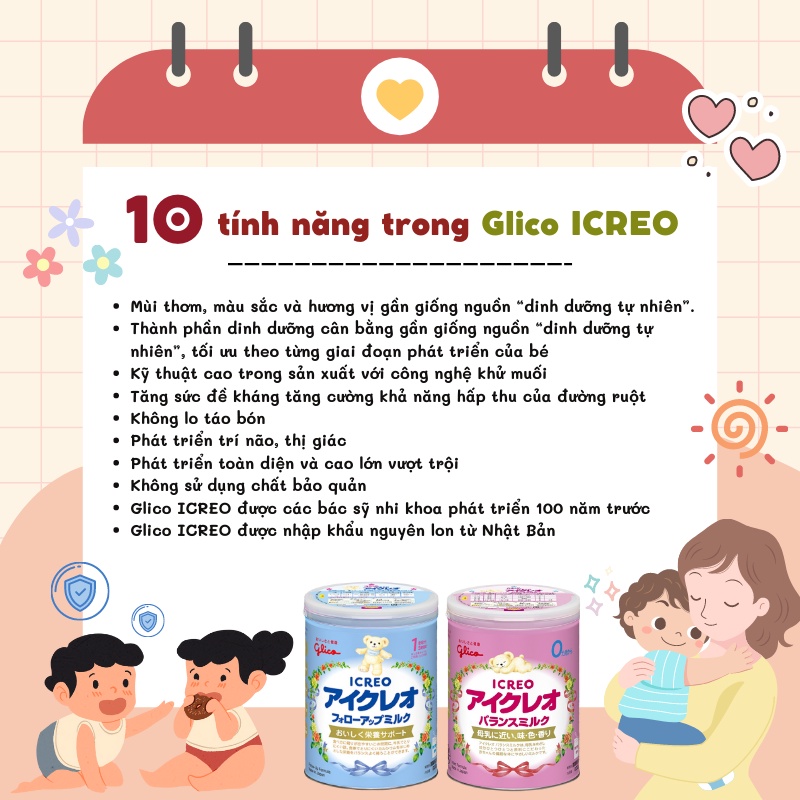 Sữa bột Glico Icreo số 1 (12-36 Tháng) 820g