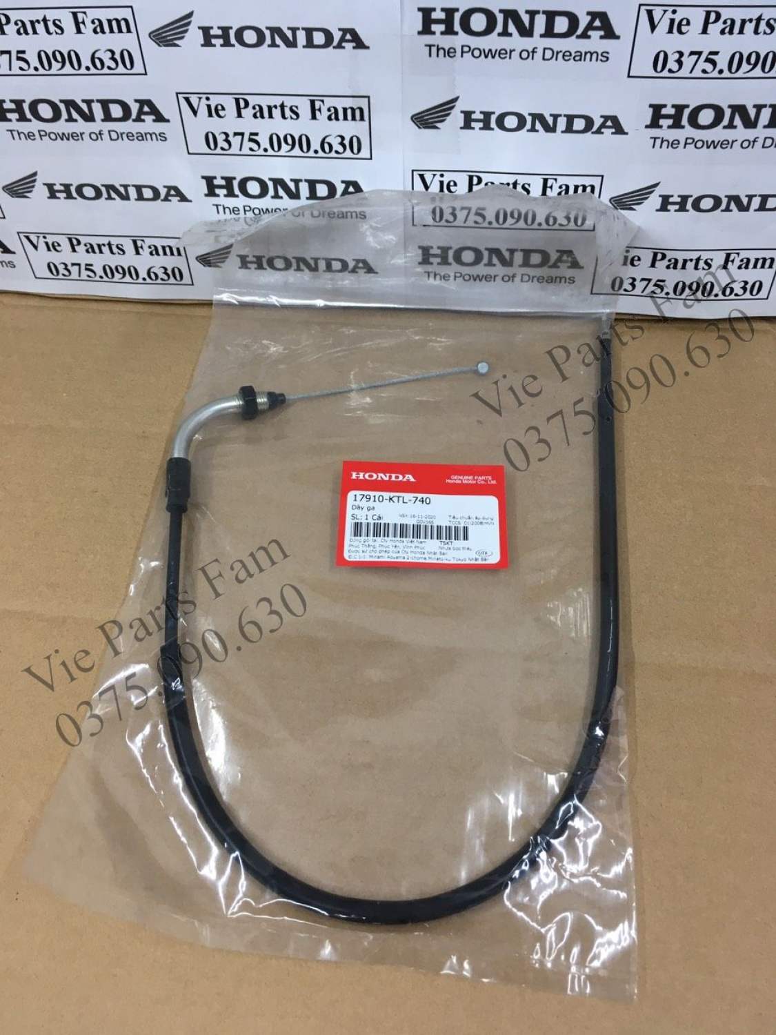 Dây ga wave rs 100, chính hiệu honda motor vn