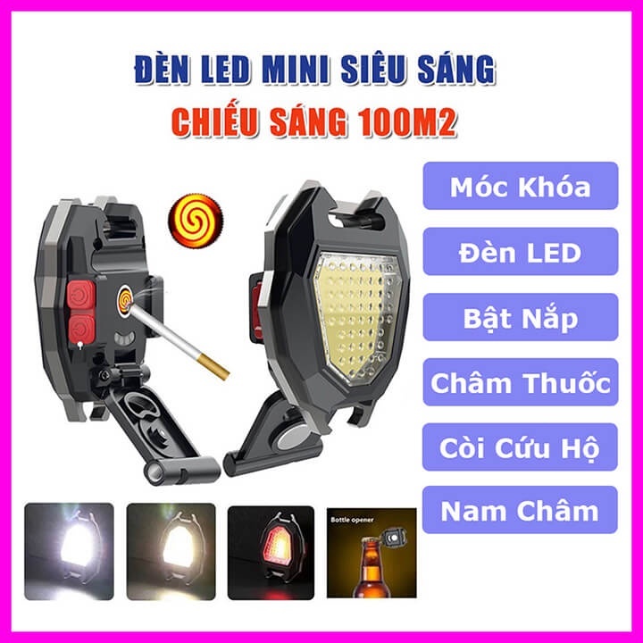 [SIÊU RẺ] Móc Khóa Hột Quẹt Đa Năng 3in1