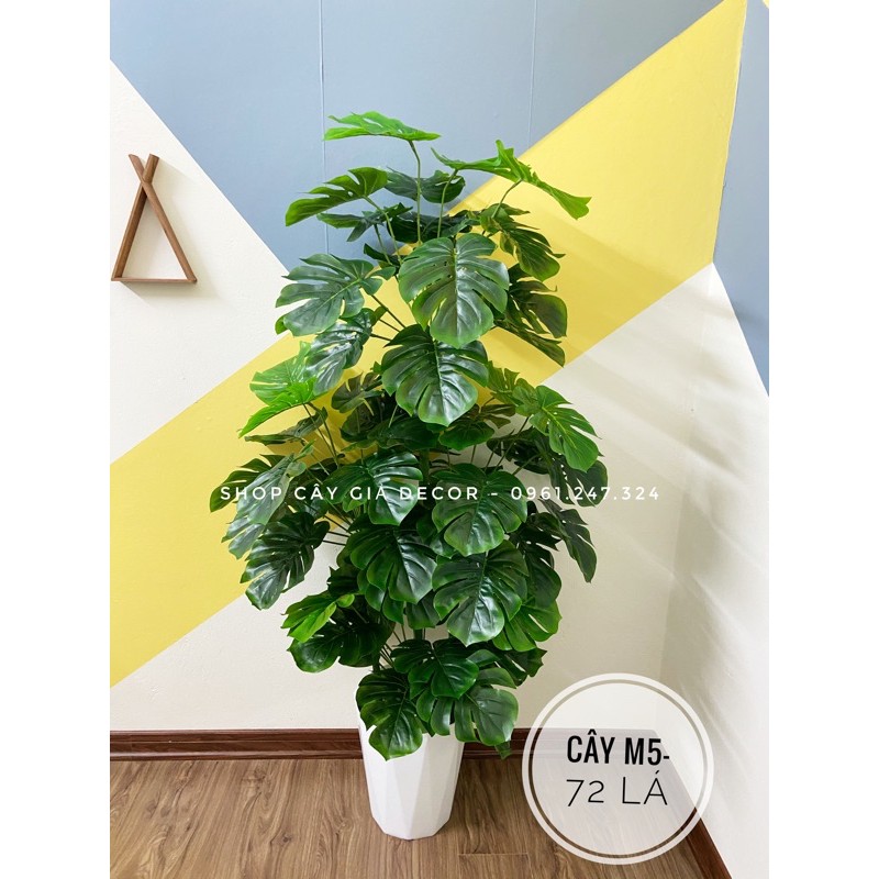 [Mã SKAMLSC228 giảm 10% đơn 100K] Cây giả cây trầu bà lá xẻ decor