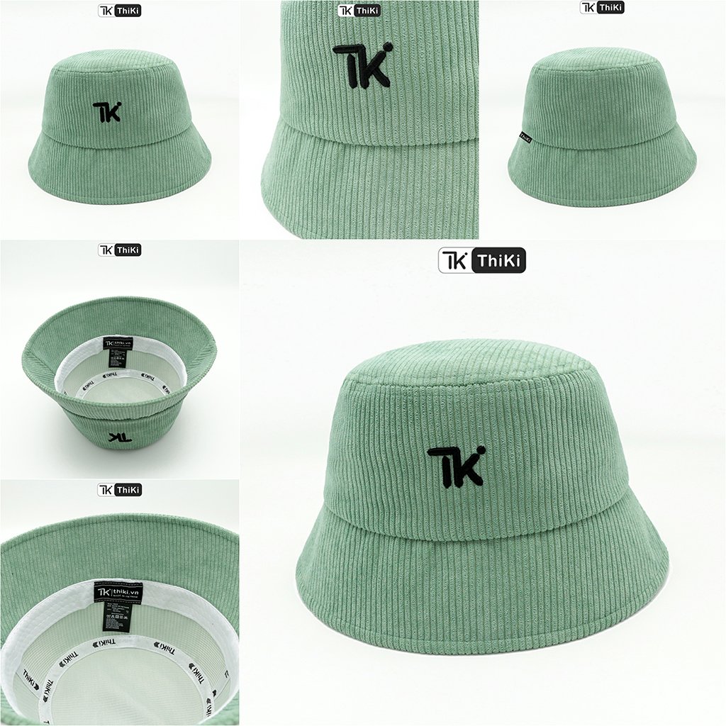 Nón Bucket Preppy nhung tăm THIKI