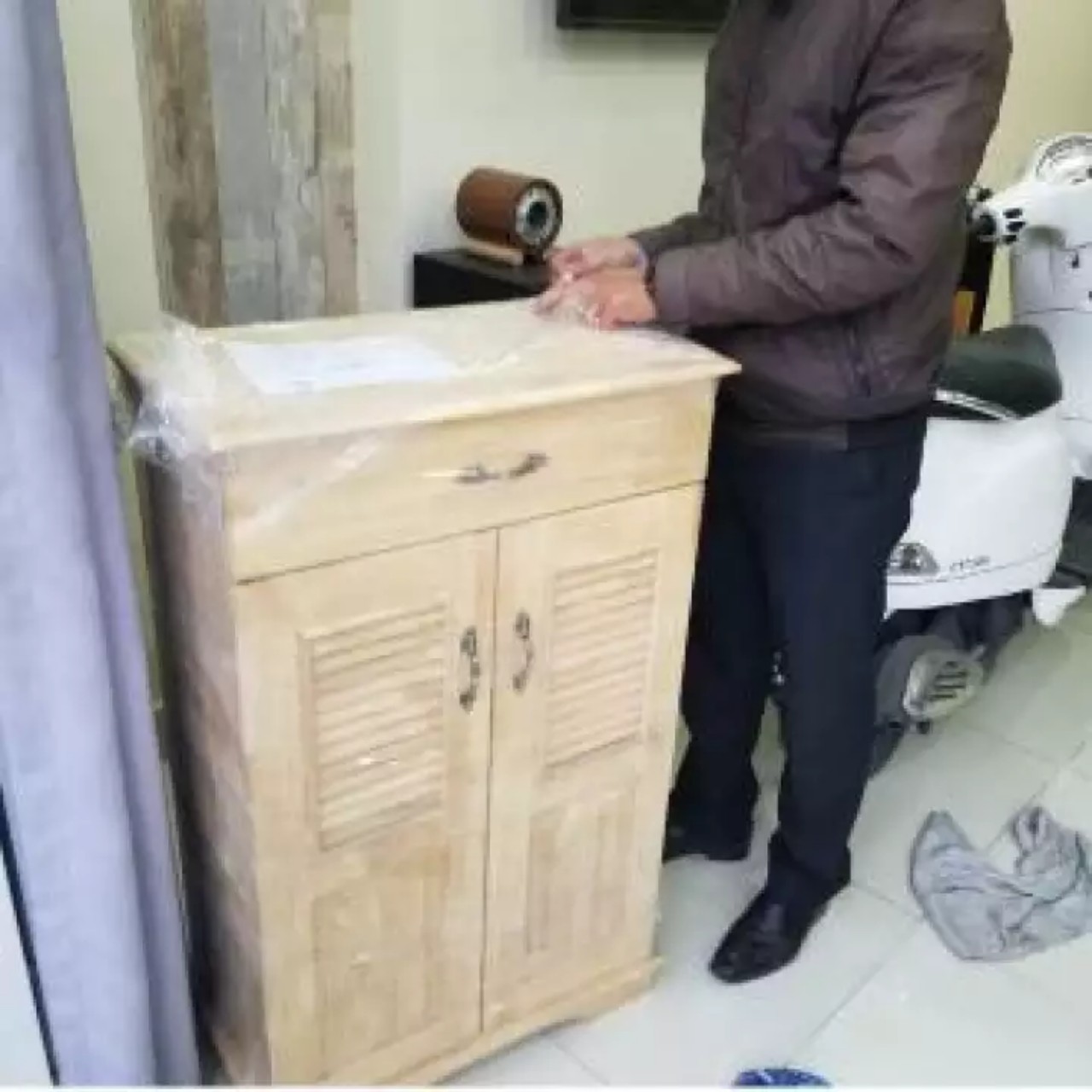 [HCM]TỦ GIÀY GỖ CAO SU NGANG 60CM