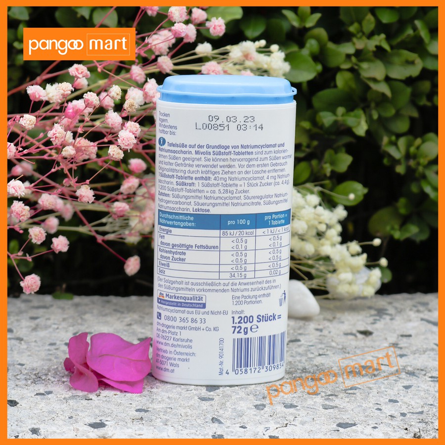 [HCM]Đường Cho Người Ăn Kiêng Mivolis Substoff 72g (1200 viên) - Đức