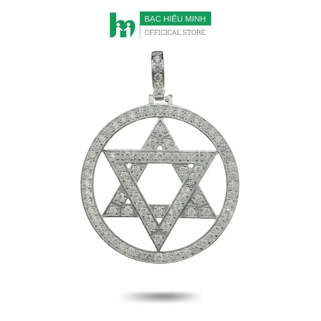 Mặt dây chuyền nam ngôi sao 6 cánh david - bạc hiểu minh mdn464